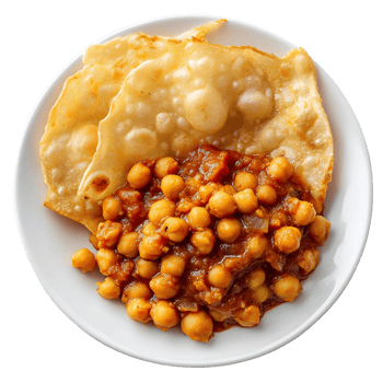 Chole Bhature Chickpeas with Fried Bread png