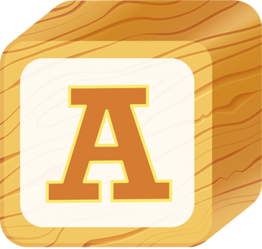 Letter A, 3D Retro toy wood block alphabet png