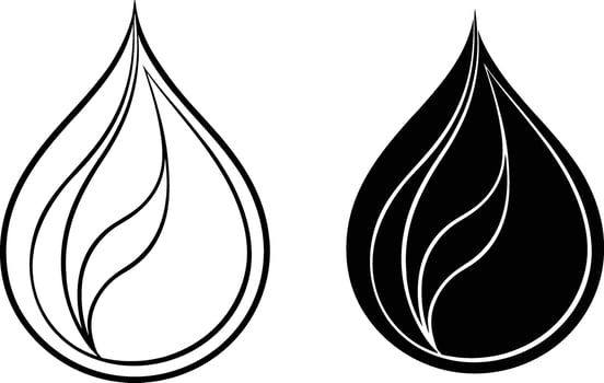 Abstract Teardrop Designs Black, White, Elegant, Flowing, Organic vector