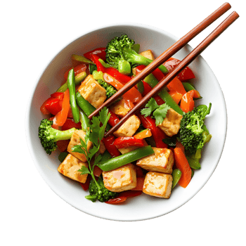 Delicious Tofu Stir Fry with Bold Chinese Flavors png