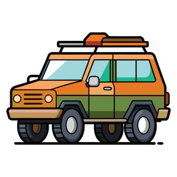 Car Illustration Highlighting a Classic Vintage Truck vector