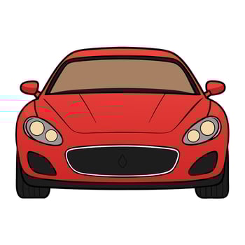 Flat Car Design with Bright Solid Colors on White Background vector