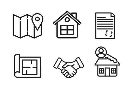 flat real estate infographic set icon vector