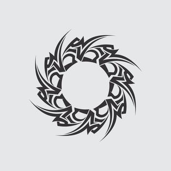 black tribal logo design icon and sign tribal vintage rings vector