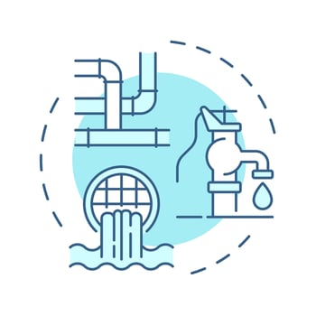 Water soft blue concept icon. Liquids treatment and sanitation. Recycling importance for environment. Round shape line illustration. Abstract idea. Graphic design. Easy to use in article vector
