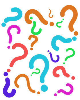 Colorful pattern of question marks png