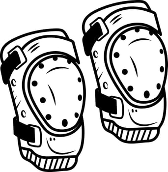 Knee pads icon in sketchy style vector