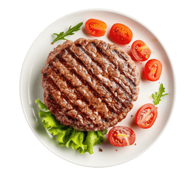 Plate with meat cutlet png