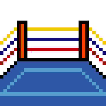Empty boxing ring in pixel art style vector