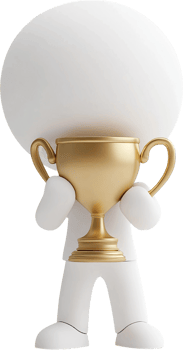 3d character holding a trophy png