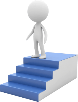 3d character standing on stairs png