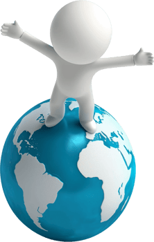 3d people standing on the globe png