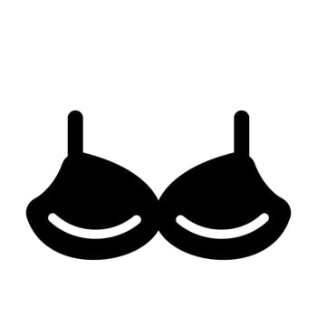 bra, Underwear, glamour icon flat black design template vector