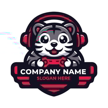 a cartoon raccoon wearing headphones and holding a controller vector