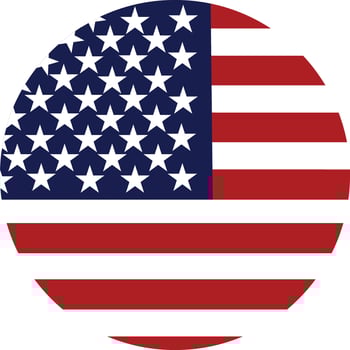Circular USA Flag Icon with Red and Blue vector