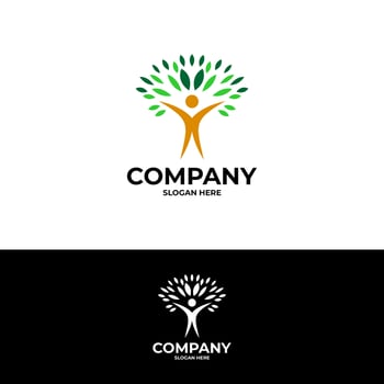 people tree logo design vector