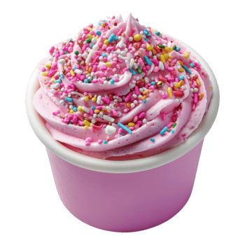 Delicious Pink Cupcake with Sprinkles on transparent background. png
