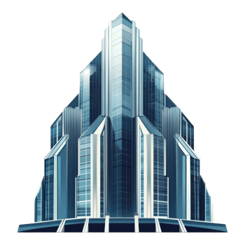 Futuristic Skyscraper Illustration on transparent background. png