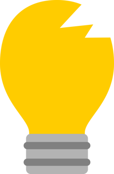 Yellow electric light bulb png