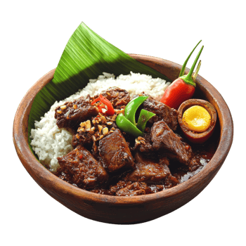 Delicious Gudeg Indonesian Food on transparent background. png