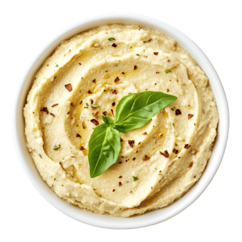 Delicious Hummus Spread on White Background on transparent background. png