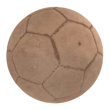 Brown soccer ball isolated against a transparent for sports activities png