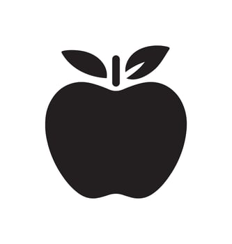 Silhouette of apple icon illustration vector