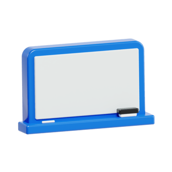 Blue and White 3D Blackboard for Classroom or Office png