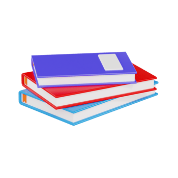 Vibrant 3D Book Stack for Study and Learning png