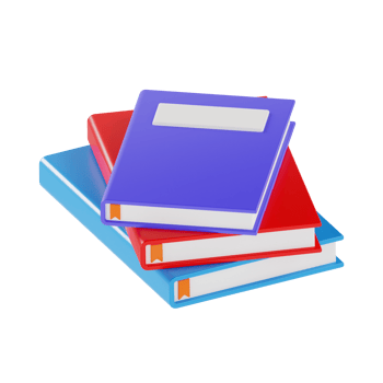 3D Illustration of Educational Books in Bright Colors png