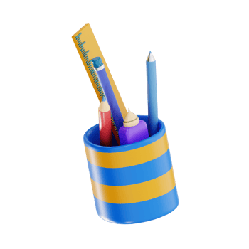 3D Render of Decorative Pencil Organizer png
