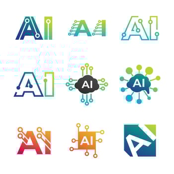 Ai logo design set illustration vector