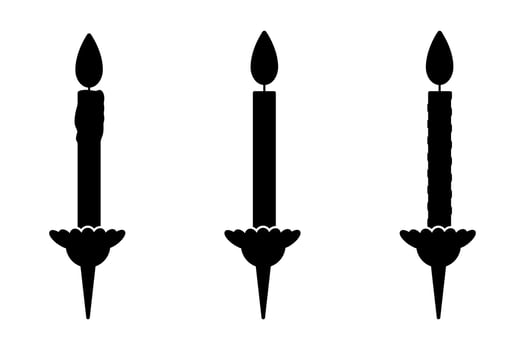 Birthday Candle silhouette icon set clip art illustration vector