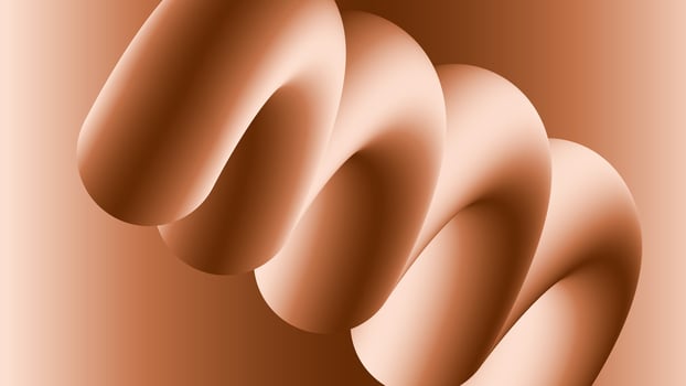 Bronze Metallic Fluid Abstract 3D Twisted Liquid Line vector