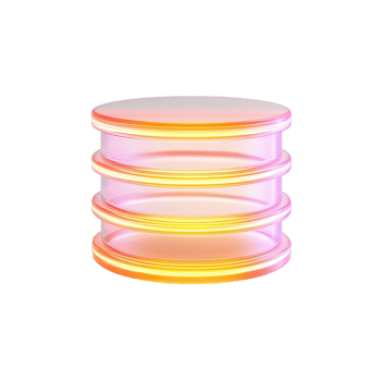 Colorful layered translucent containers representing modern design. png