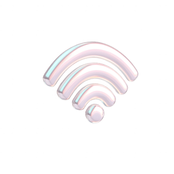 Modern Wi-Fi symbol in glossy design representing wireless connectivity. png