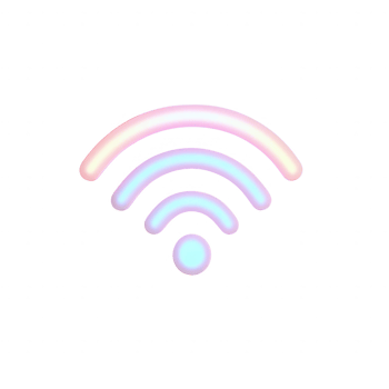Stylized icon of a WiFi signal, representing wireless connectivity and communication. png