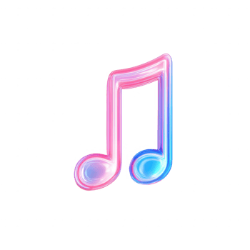 Stylized musical note in vibrant colors representing creativity and rhythm. png