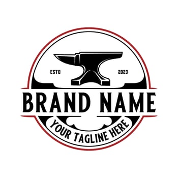 Blacksmith vintage logo. simple anvil icon, for blacksmithing and metal work vector