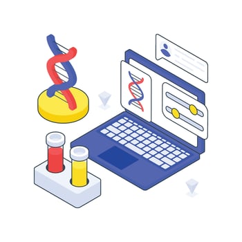 DNA Test isometric Colored illustration. EPS File stock illustration vector