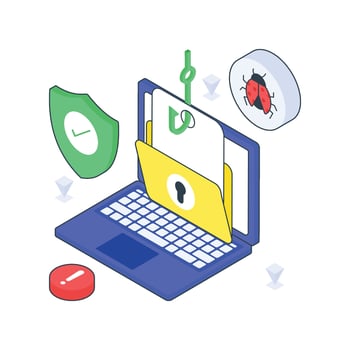 File Phishing isometric Colored illustration vector
