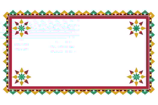 Meadow Wildflowers Rectangular Frame vector