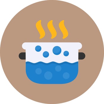 Water Boiling Flat Circle Style Icon vector