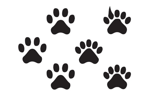 Paw icon illustration paw print sign and symbol. dog or cat paw vector