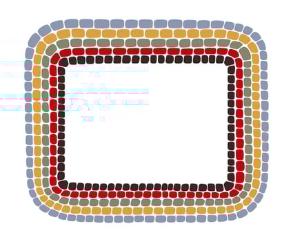 Rectangle frame with checkered print on borders. Mosaic frame or border with empty space for text or picture. vector