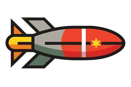 Spaceship flat icon with long shadow vector