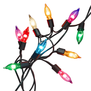 String of Multicolor Christmas Lights png