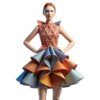 Geometric Fashion Dress Multicolor, Layered, Modern Design png