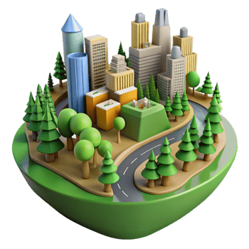 Sustainable Cityscape Urban Development Green Spaces png