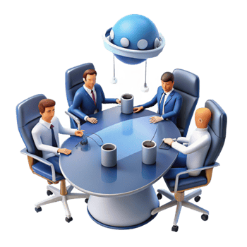 Futuristic Business Meeting Collaboration and Innovation png
